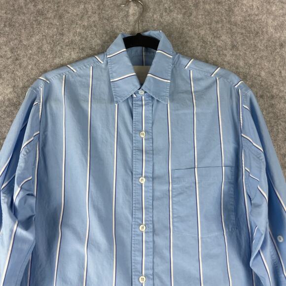 Citizens of Humanity Kayla Shirt XS Blue Canyon Stripe Button Up Poplin Cotton - Picture 3 of 16